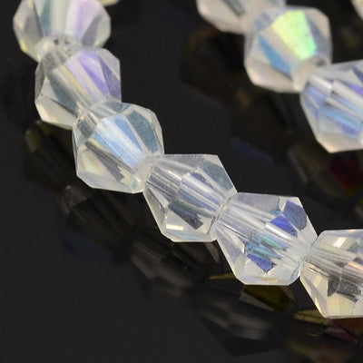 The Bead Store 3mm Electroplated Glass Bicones Crystal AB approx. 115 beads