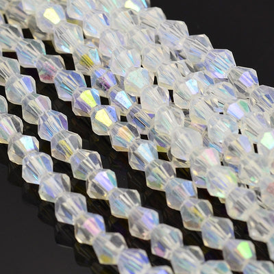 The Bead Store 3mm Electroplated Glass Bicones Crystal AB approx. 115 beads