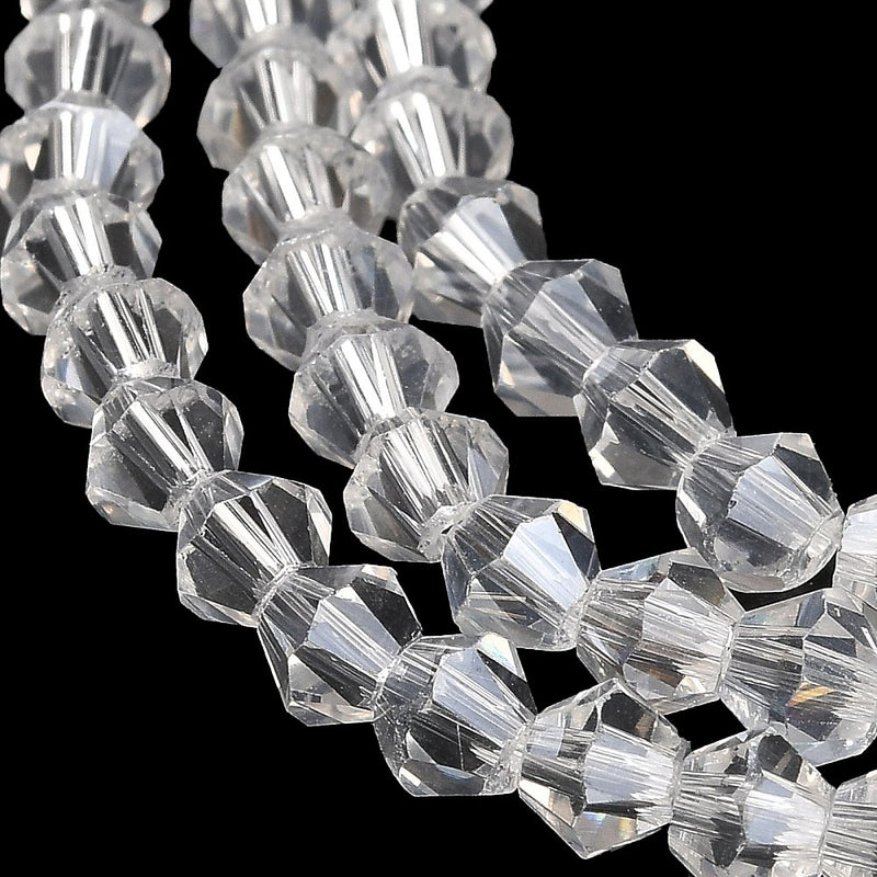 The Bead Store 3mm Glass Bicones Crystal AB approx. 115 beads