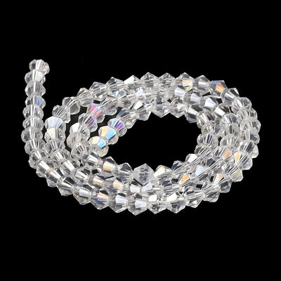 The Bead Store 3mm Glass Bicones Crystal AB approx. 115 beads