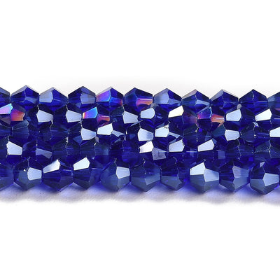 The Bead Store 3mm Glass Bicones Dark Blue AB approx. 115 beads