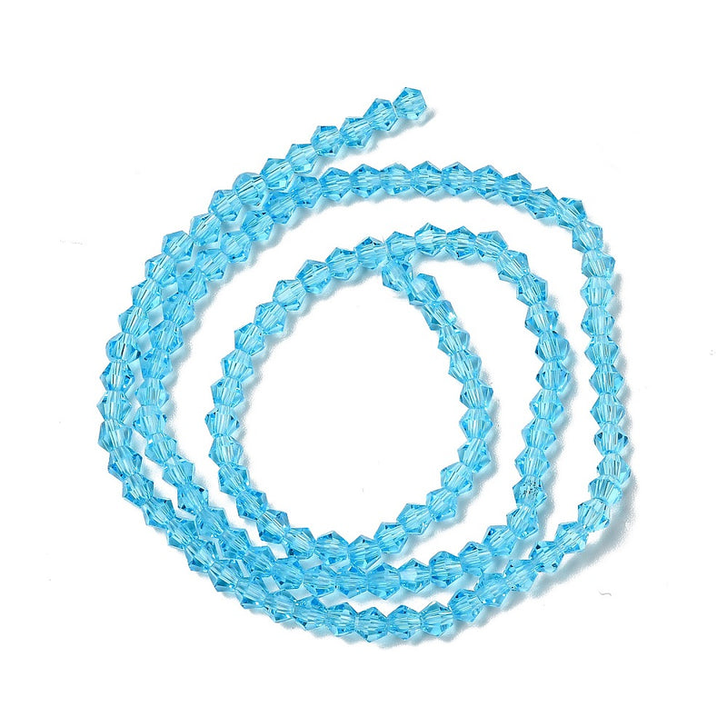 The Bead Store 3mm Glass Bicones Light Blue approx. 115 beads