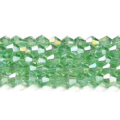 The Bead Store 3mm Glass Bicones Light Green AB approx. 115 beads