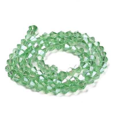 The Bead Store 3mm Glass Bicones Light Green AB approx. 115 beads