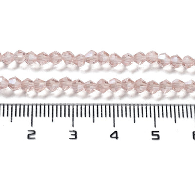 The Bead Store 3mm Glass Bicones Pink AB approx. 115 beads