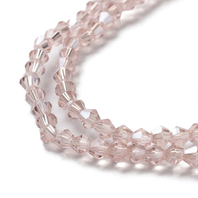The Bead Store 3mm Glass Bicones Pink AB approx. 115 beads