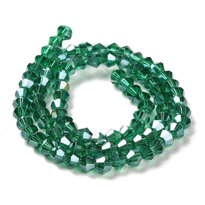 The Bead Store 3mm Glass Bicones Sea Green AB approx. 115 beads