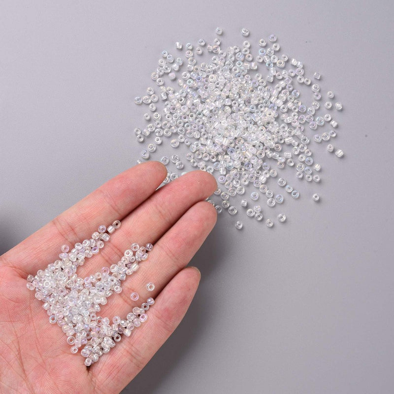  The Bead Store 3mm Glass Seed Beads ~ Crystal AB ~ 20g