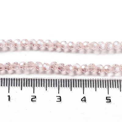 The Bead Store 3mm Round Faceted Glass Beads Lustred Rose