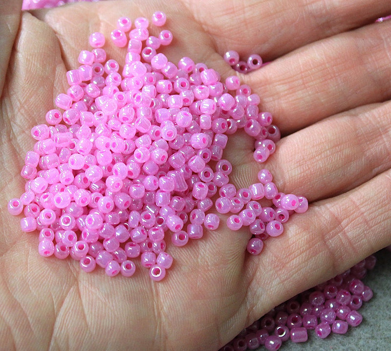 The Bead Store 3mm Seed Beads ~ 20g ~ Ceylon Dark Pink