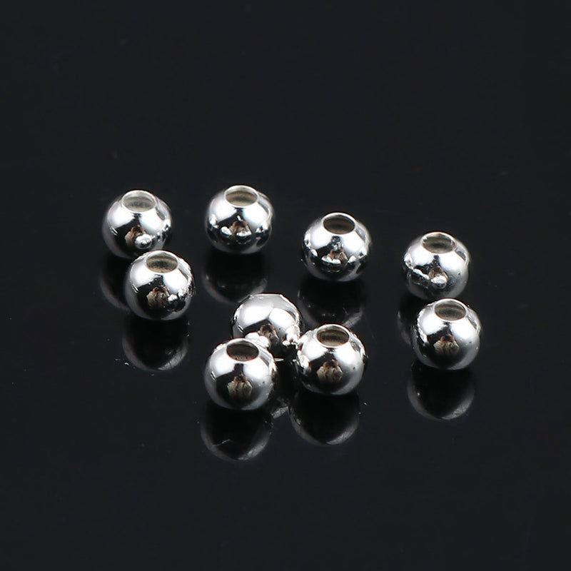 The Bead Store 3mm Silver Plated Bead Spacers ~ Pack of 100