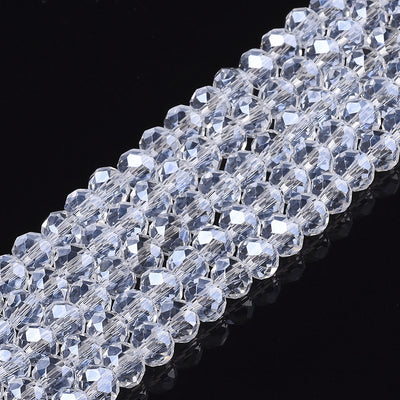 The Bead Store 3x2mm Faceted Crystal Glass Rondelle Beads ~ Lustred Crystal ~ approx. 150 beads