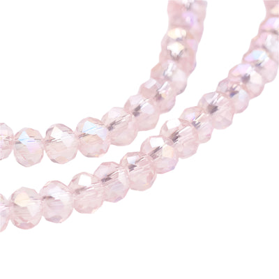 The Bead Store 3x2mm Faceted Glass Rondelle Beads Lustred Pink