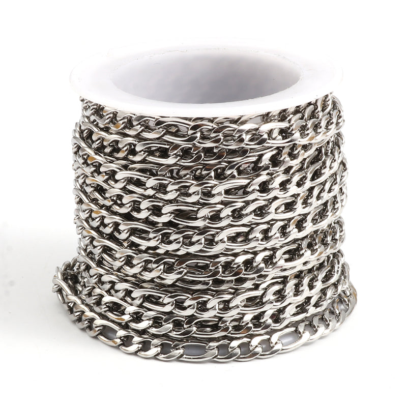 The Bead Store 4.5mm Stainless Steel Figaro Chain ~ 50cm