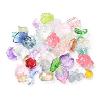The Bead Store 40 Grams of Pressed Glass Beads ~ Mixed Sizes and Shapes