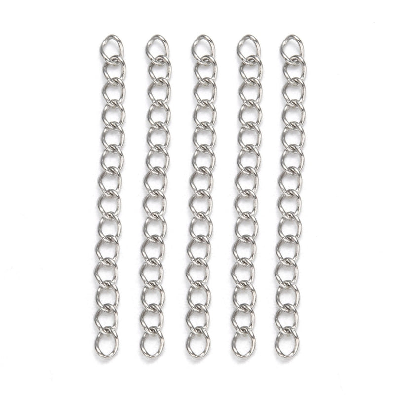 The Bead Store 40mm Stainless Steel Chain for making Chain Extensions ~ Pack of 10