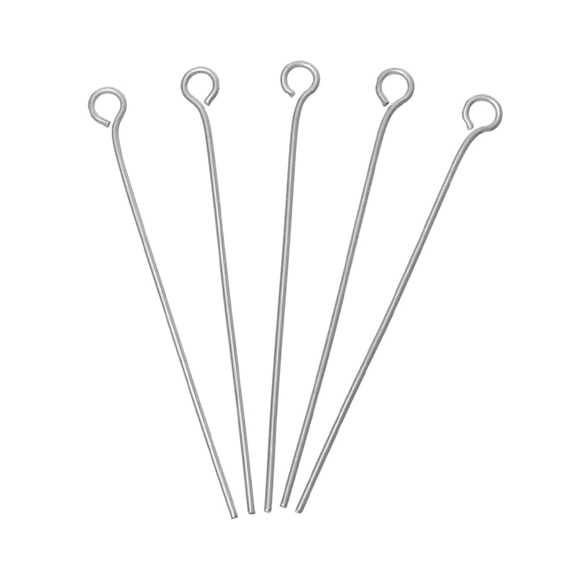 The Bead Store 40mm Stainless Steel Eyepins ~ Pack of 20