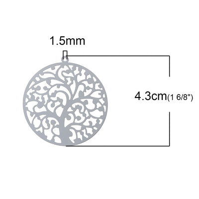 The Bead Store 40mm Stainless Steel Filigree Pendant ~ Tree of Life