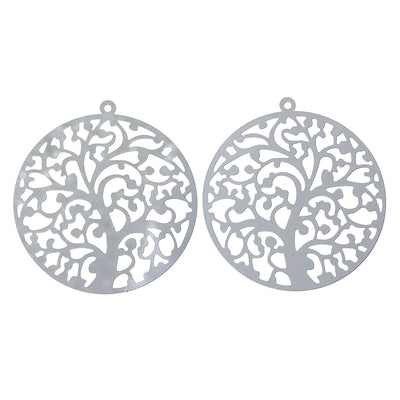 The Bead Store 40mm Stainless Steel Filigree Pendant ~ Tree of Life