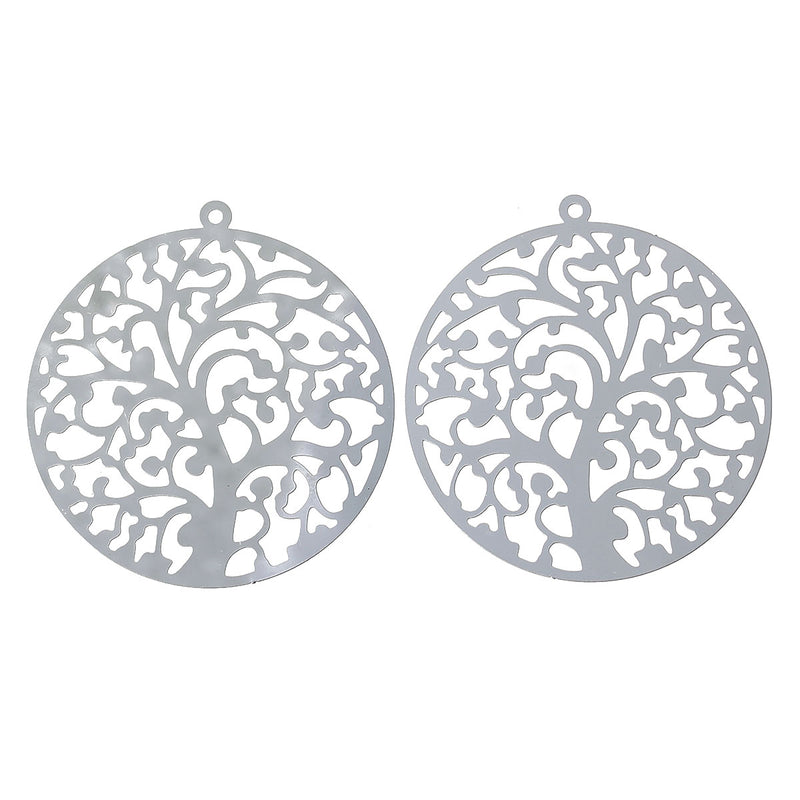 The Bead Store 40mm Stainless Steel Filigree Pendant ~ Tree of Life