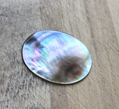 The Bead Store 40x30mm Mother of Pearl Black Lip Cabochon 