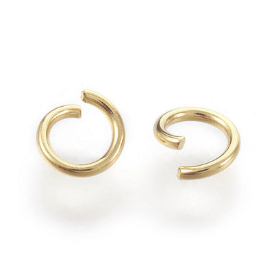 The Bead Store 4mm 18K Gold Plated Stainless Steel Open Jump Rings ~ Pack of 20