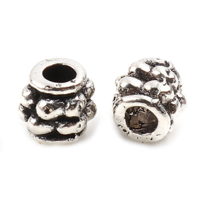 The Bead Store 4mm Antique Silver Beaded Spacer Beads ~ Pack of 20