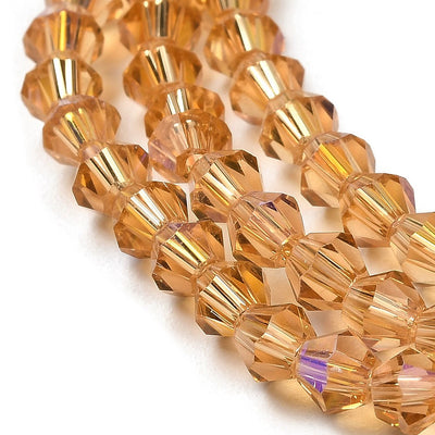 The Bead Store 4mm Glass Bicones Gold AB approx. 80 beads