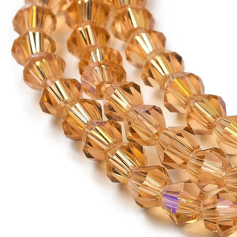 The Bead Store 4mm Glass Bicones Gold AB approx. 80 beads
