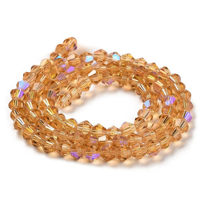 The Bead Store 4mm Glass Bicones Gold AB approx. 80 beads