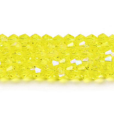 The Bead Store 4mm Glass Bicones Lemon AB approx. 80 beads