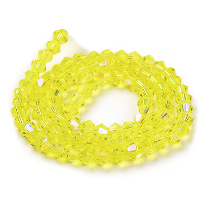 The Bead Store 4mm Glass Bicones Lemon AB approx. 80 beads