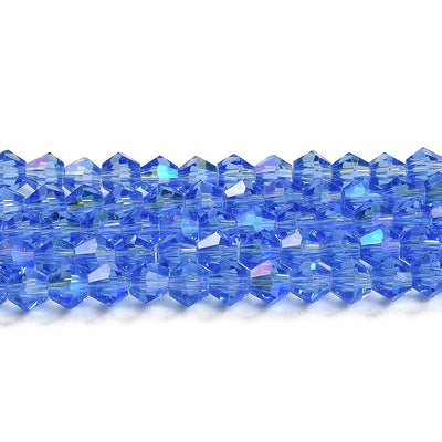 The Bead Store 4mm Glass Bicones Light Sapphire AB approx. 80 beads