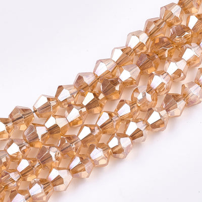 The Bead Store 4mm Glass Bicones Lustred Gold approx. 80 beads