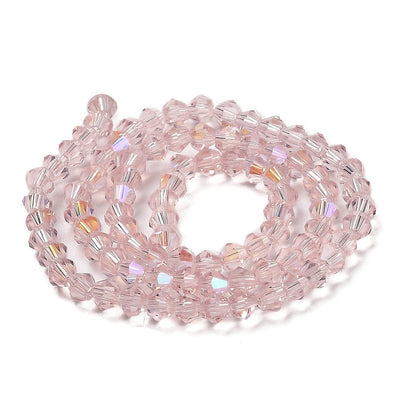 The Bead Store 4mm Glass Bicones Pink AB approx. 80 beads