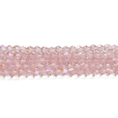 The Bead Store 4mm Glass Bicones Pink AB approx. 80 beads