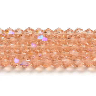 The Bead Store 4mm Glass Bicones Vintage Rose AB approx. 80 beads