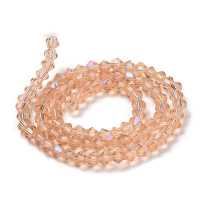 The Bead Store 4mm Glass Bicones Vintage Rose AB approx. 80 beads