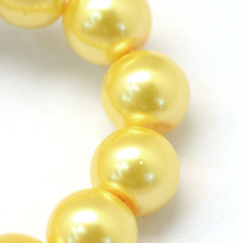 The Bead Store 4mm Glass Pearls approx. 210 beads / strand ~ Light Gold