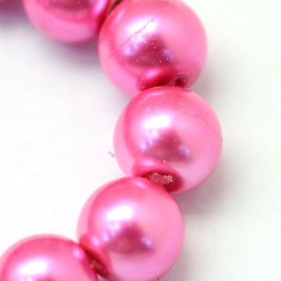 The Bead Store 4mm Glass Pearls approx. 210 beads / strand ~ Hot Pink