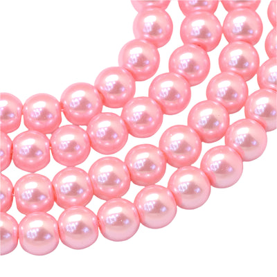 The Bead Store 4mm Glass Pearls approx. 210 beads / strand ~ Pink