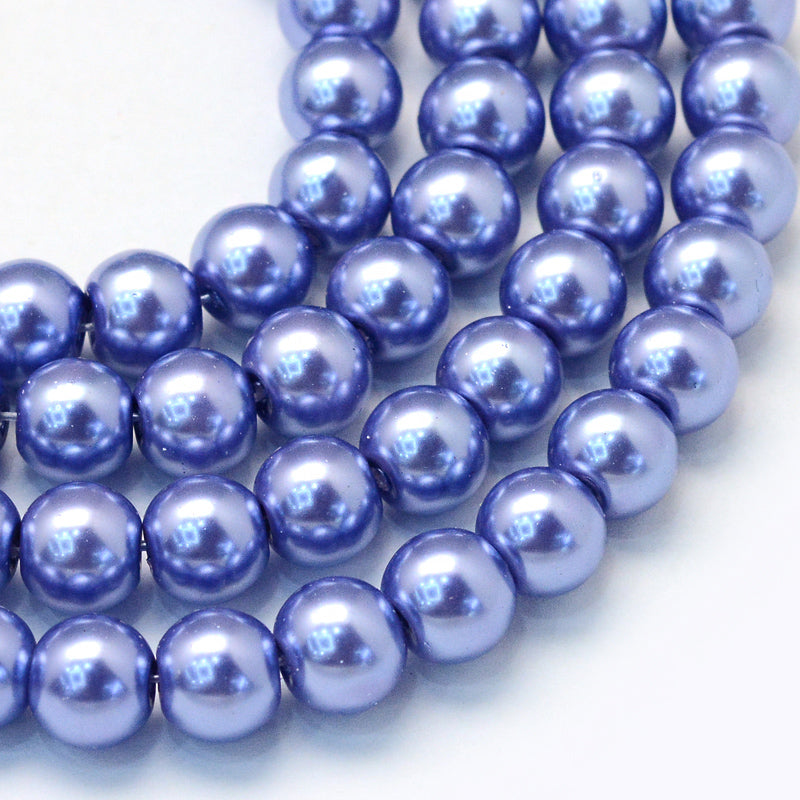 The Bead Store 4mm Glass Pearls approx. 210 beads / strand ~ Slate Blue