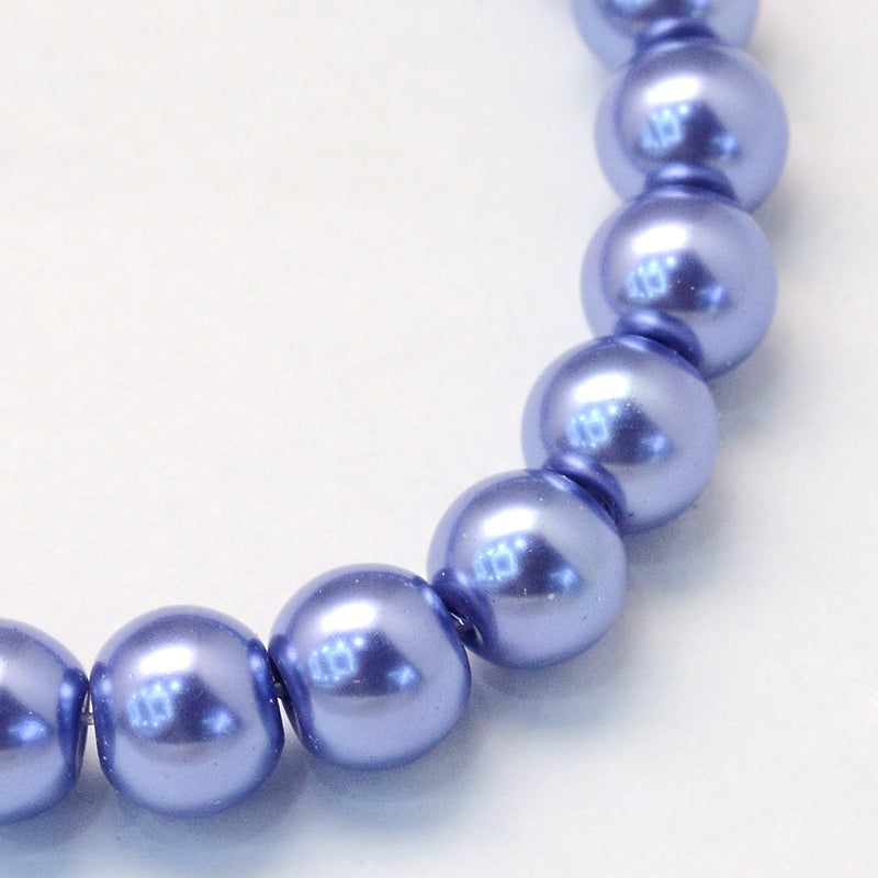 The Bead Store 4mm Glass Pearls approx. 210 beads / strand ~ Slate Blue