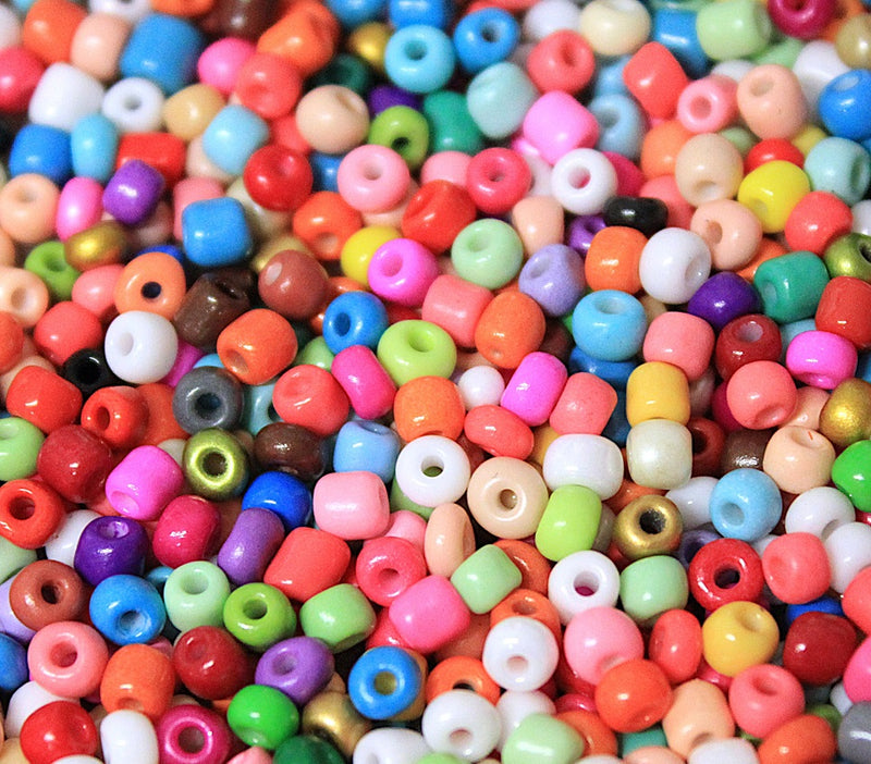The Bead Store 4mm Glass Seed Beads ~ 20g ~ Mixed Colours