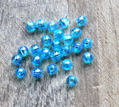 The Bead Store 4mm Round Acrylic Beads Light Blue AB Pack of 100 beads