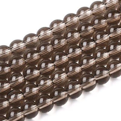 The Bead Store 4mm Round Glass Beads Transparent Black Diamond ~ approx. 99 beads / string
