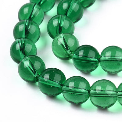 The Bead Store 4mm Round Glass Beads Transparent Sea Green ~ approx. 99 beads / string