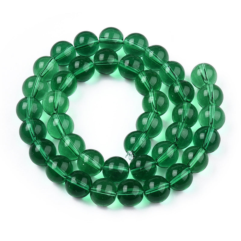 The Bead Store 4mm Round Glass Beads Transparent Sea Green ~ approx. 99 beads / string