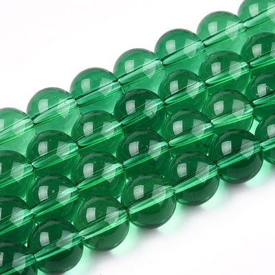The Bead Store 4mm Round Glass Beads Transparent Sea Green ~ approx. 99 beads / string