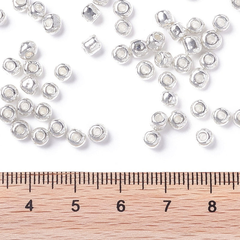 The Bead Store 4mm Seed Beads 20g Metallic Silver